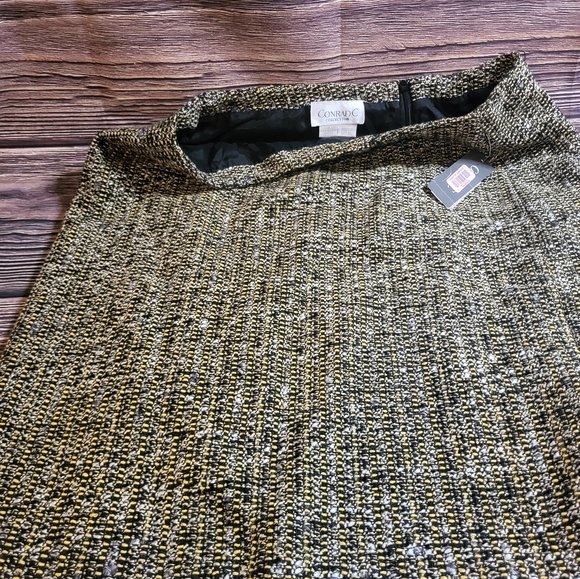 Women's NWT Conrad C Collections SZ 12 Golden Glow Pencil Skirt Tweed - Picture 1 of 6